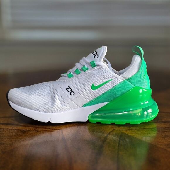 Nike Air Max 270 White/Green Shock USA Men's Size 10 /UK 9/EU 44 New AH6789-117 - Picture 8 of 16